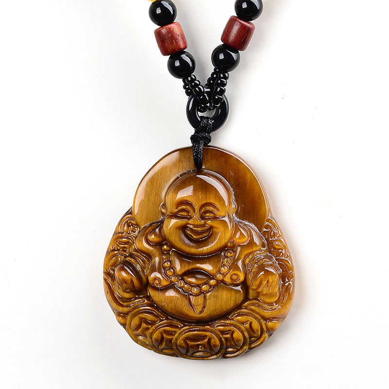 Buddha Stones Ketting met tijgeroog en lachende Boeddha. - image 4