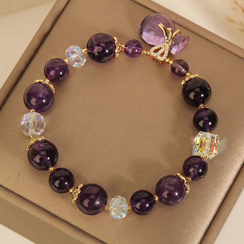 Buddha Stones Natuurlijke amethist kristallen geldzak bedeltje positieve Armband - image 5