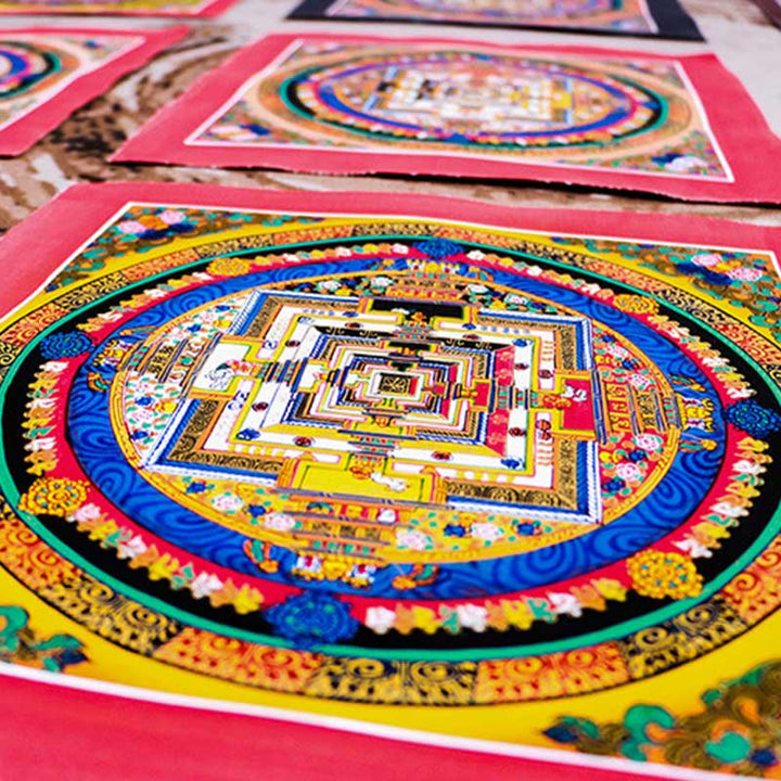 Buddha Stones Tibetaanse handgemaakte Thangka Mandala schilderij blind box met willekeurig kleurenpatroon - image 13