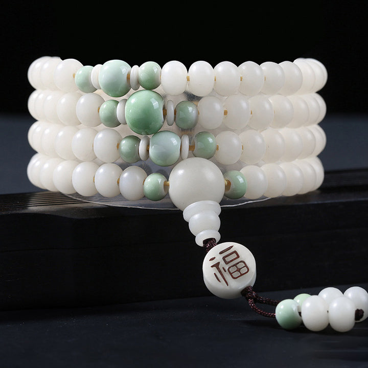 Buddha Stones Bodhi-kraaltje lotus zegen Armband - Bodhizaad &amp; Groene Zegenkraal - 10* 8mm - image 7