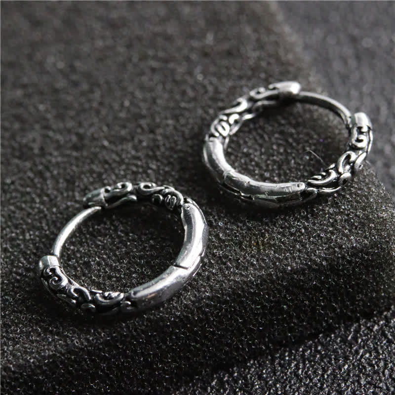 Buddha Stones Viking Keltische Oorbellen van titanium en staal - Zilver - image 0