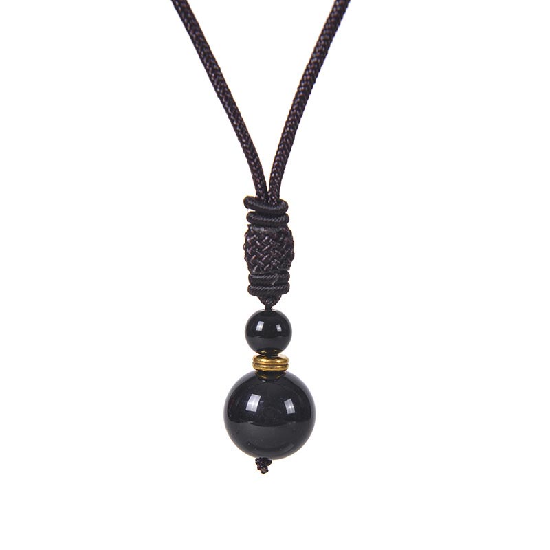 Buddha Stones Tibetaanse jade harmonie Ketting - Obsidiaan - image 3