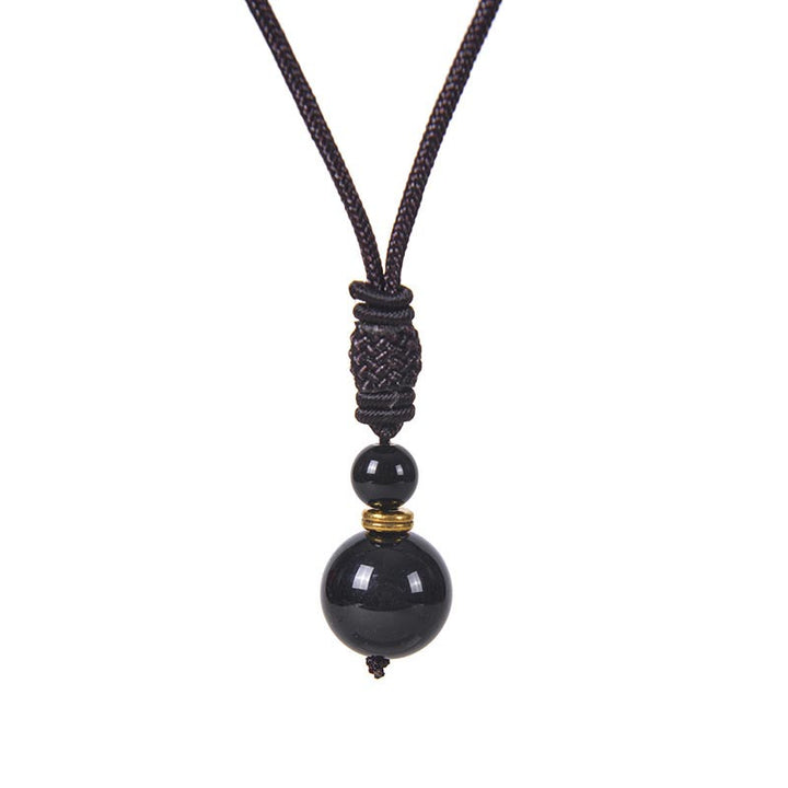 Buddha Stones Tibetaanse jade harmonie Ketting - Obsidiaan - image 3