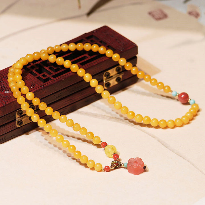 Amber Healing Balance Ketting, Armband met bloembedel - image 2