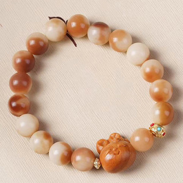 Buddha Stones Natuurlijke Bodhizaadjes Liefdevol Konijn Armband - image 2