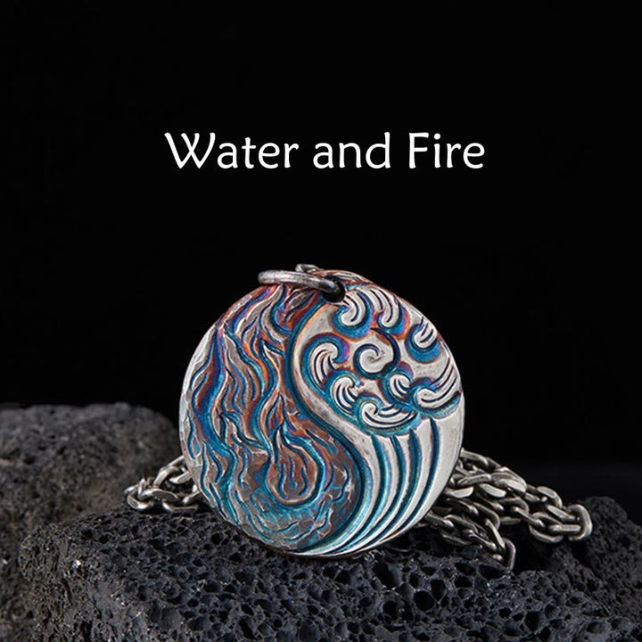 Buddha Stones Ketting van 990 sterling zilver met het Yin Yang-symbool voor water- en vuurbalans. - 990 sterling zilver - image 0