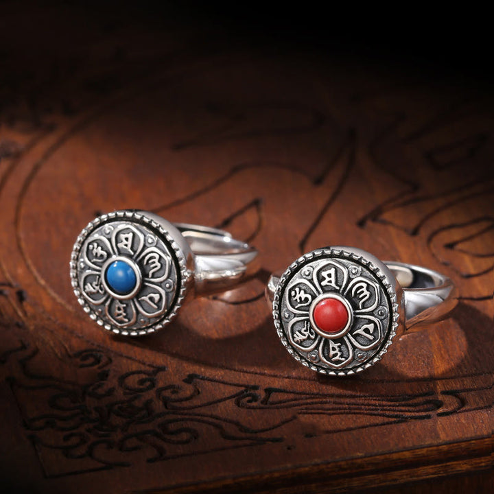 Buddha Stones Tibetaanse Om Mani Padme Hum Peace draaibare Ring - image 14