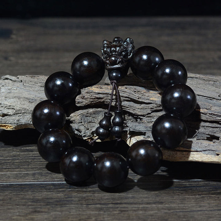 Buddha Stones Rozenhout, groene sandelhout, kleine bladeren, rode sandelhout, draak, gesneden Armband - image 17