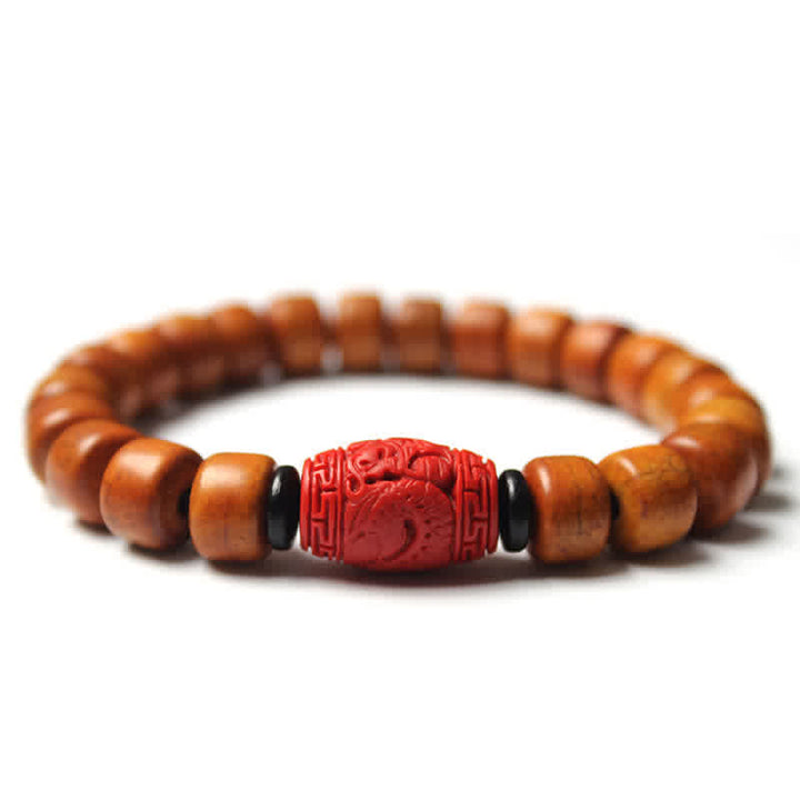 Buddha Stones Tibetaanse botkralen Om Mani Padme Hum sterkte Armband - 10* 8mm - Cinnaber (Rust ♥ Concentratie) - image 9