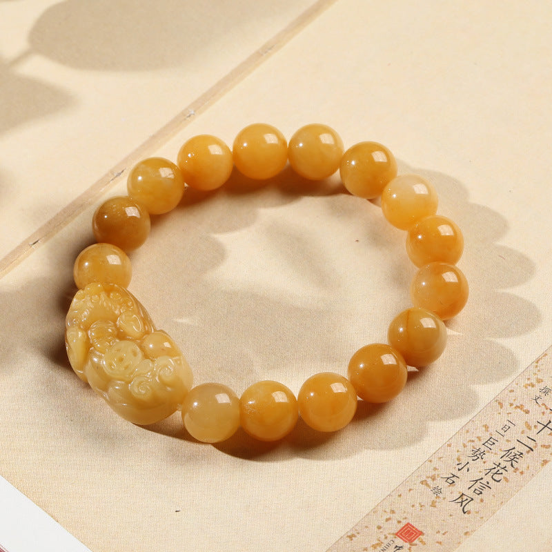 Buddha Stones Gouden zijden jade PiXiu rijkdom Armband - image 2