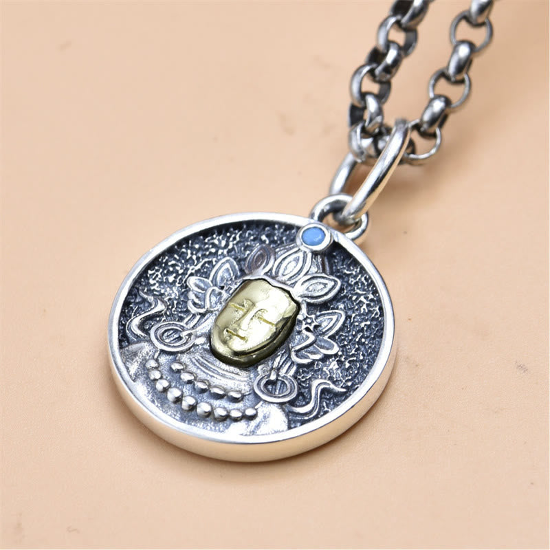 Buddha Stones 925 Sterling Zilveren Groene Tara Dubbele Dorje Vajra Ketting - image 5