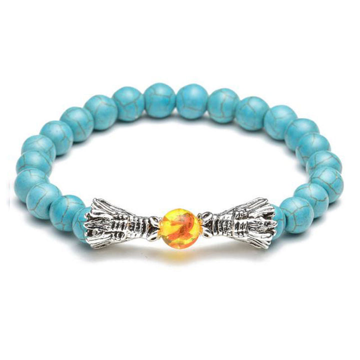 Buddha Stones Witte turkooizen lavasteen draak zegen Armband - image 19
