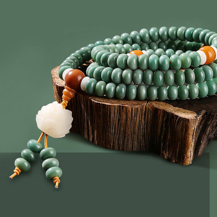Buddha Stones Lotus Cyan Bodhi Seed Armband - image 6