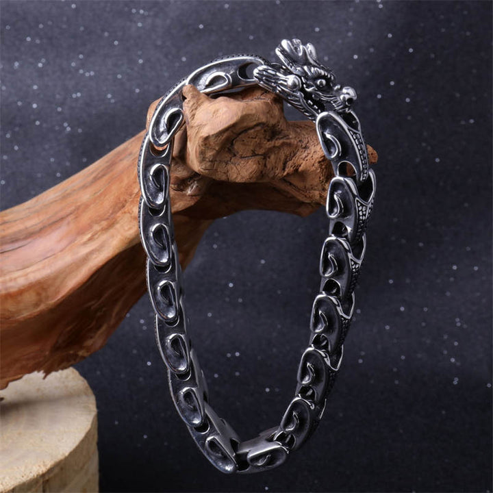 Buddha Stones Bangle-armband van titaniumstaal met geluksmotief - image 1