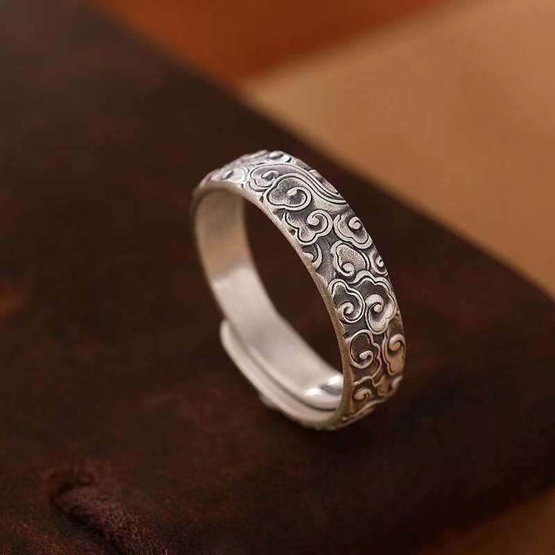 Buddha Stones Vintage Ring met wolkenpatroon - image 2