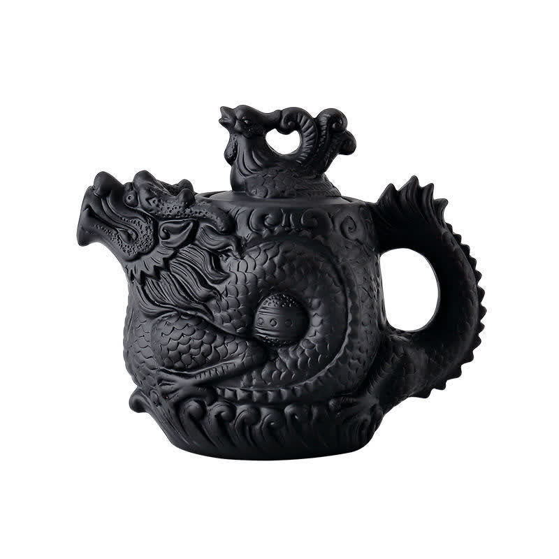 Vintage keramische theepot met draak en feniks - image 6