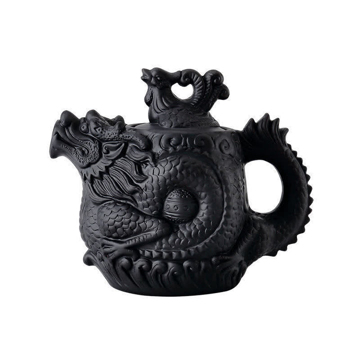 Vintage keramische theepot met draak en feniks - image 6