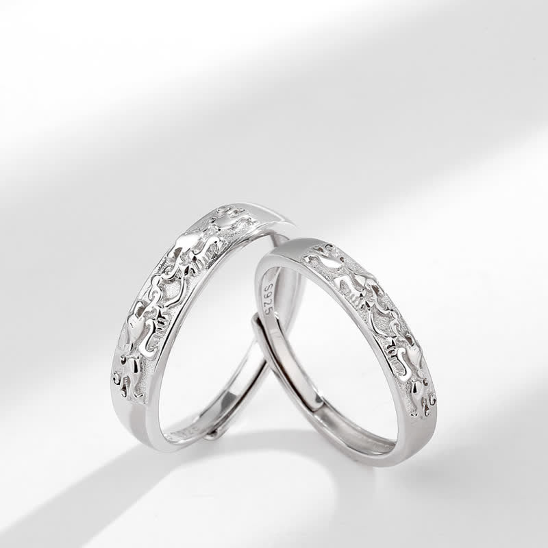 Buddha Stones Verstelbare PiXiu Balance- Ring voor stellen, 925 sterling zilver - image 4