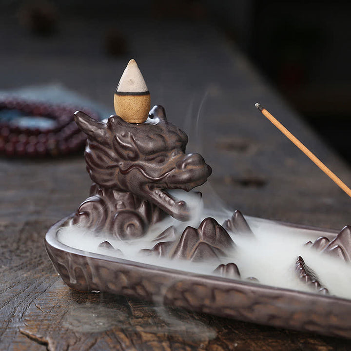 Buddha Stones Keramische Wierook met drakenberg-thema. - image 8