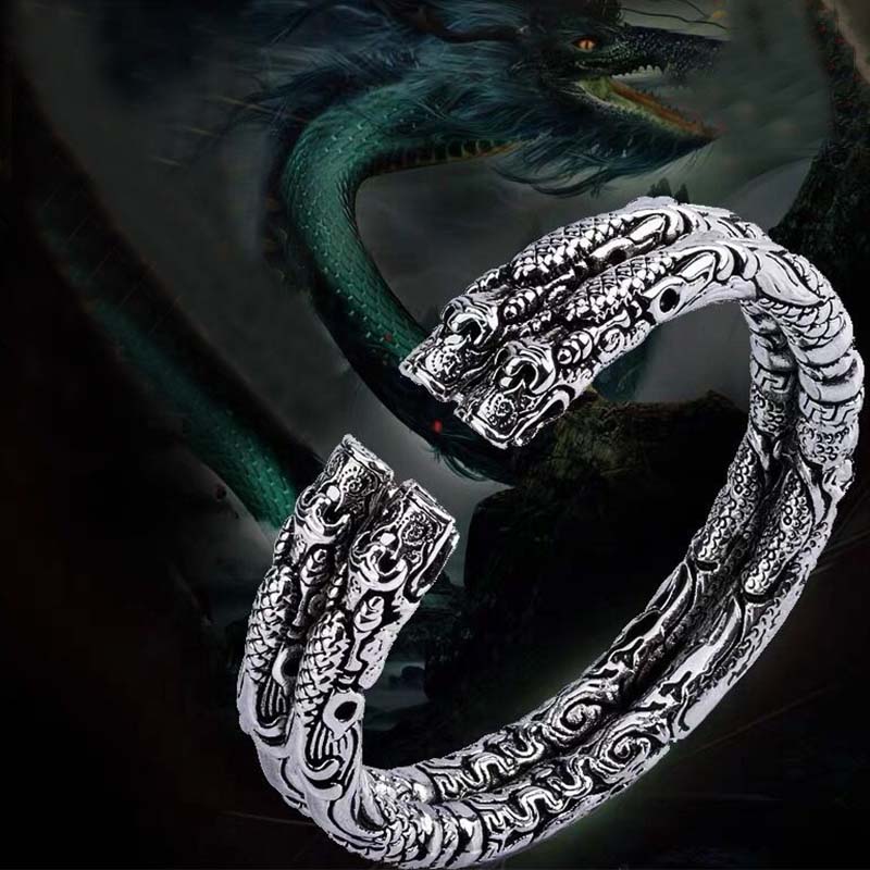 Buddha Stones Armband met draak, gelukbrengende wolken, geluksbescherming, Bangle - image 6