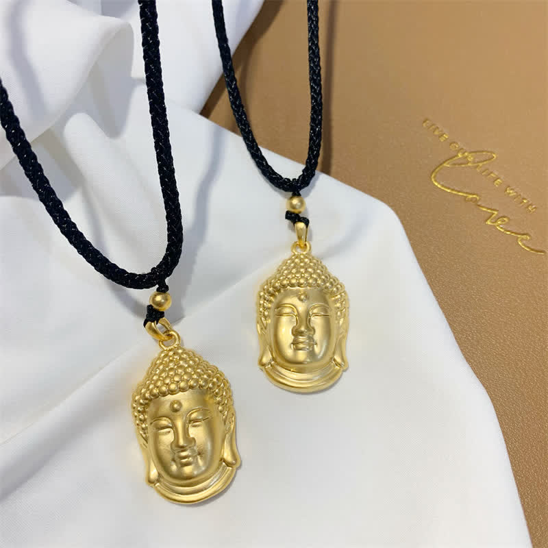 Buddha Stones Gouden Boeddha koperen rijkdom Ketting - image 1