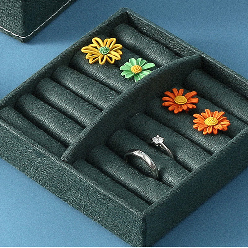 Buddha Stones Sieradendoos met drie lagen, Sieraden opbergdoos, geschenkdoos van flanel. - image 4