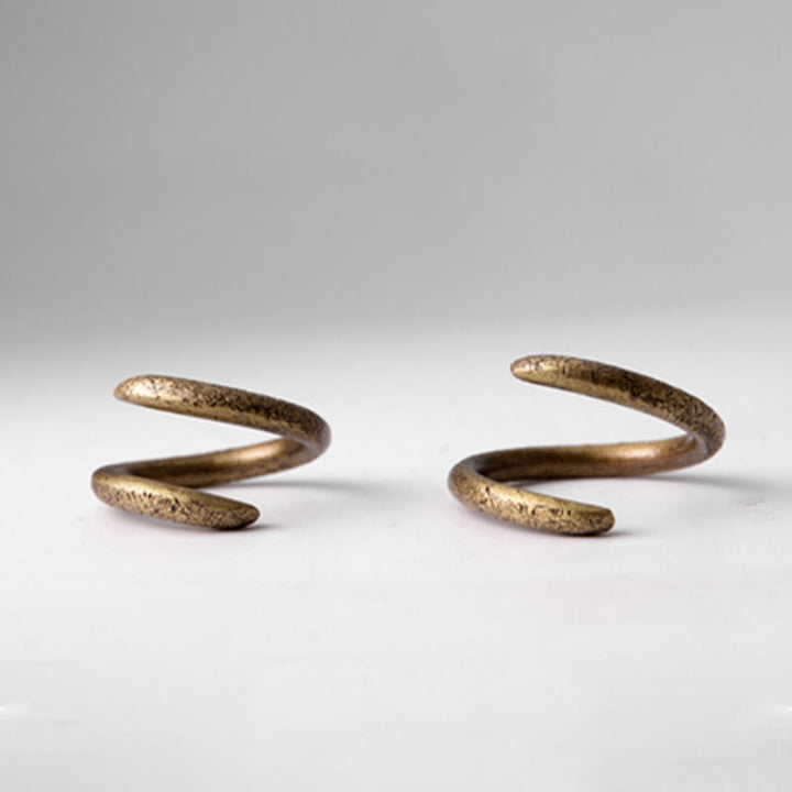Buddha Stones Eenvoudig ontwerp koperen Ring , verstelbaar - image 5