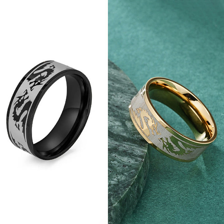 Buddha Stones Ring van titaniumstaal met gegraveerde draak als bescherming en extra stevigheid. - image 8