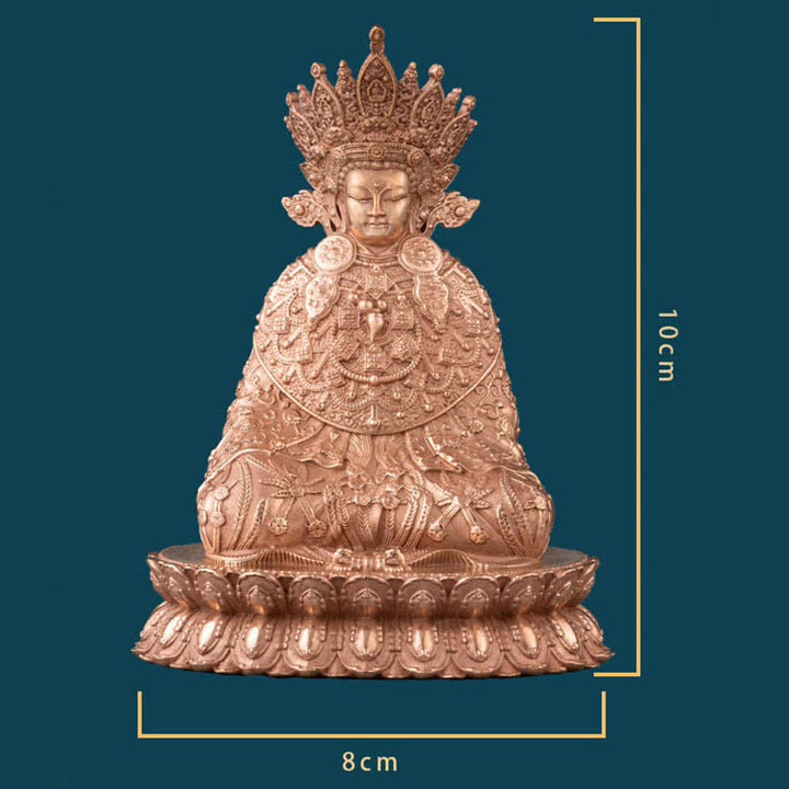 Buddha Stones Shakyamuni beeldje, symbool van mededogen, handgemaakt koperen beeldje ter decoratie - image 11