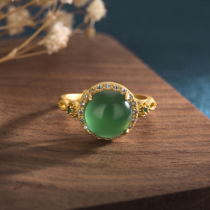 Buddha Stones Groene jade Ring - image 0