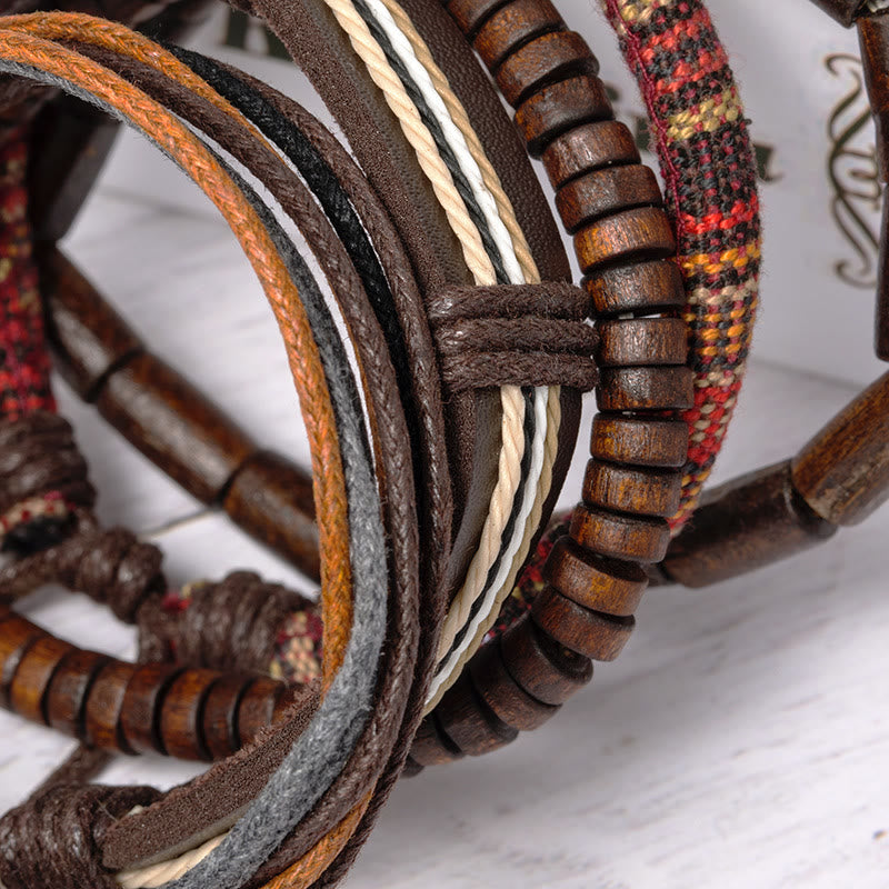 Buddha Stones Wikkelarmband van henneptouw, houten kralen en Armband. - image 2