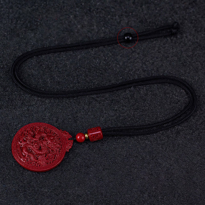 Buddha Stones Ketting met drakenbescherming, natuurlijke cinnaber, Jaar van de Draak - image 9