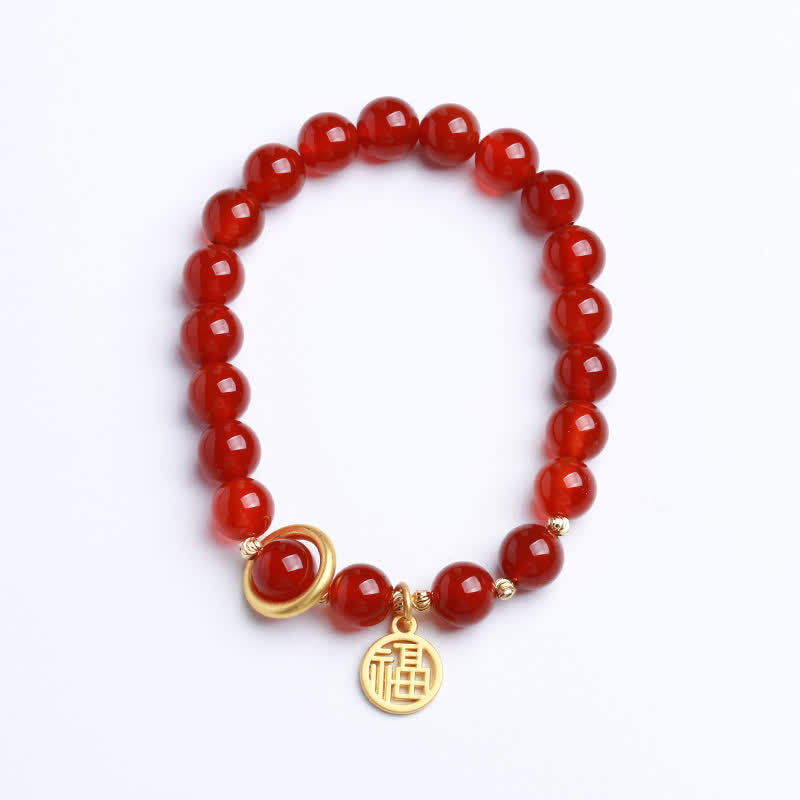 Buddha Stones Armband met zegenletter van natuurlijke rode agaat - image 9