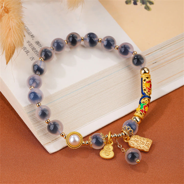 Buddha Stones Natuurlijke blauwe snoepagaat amulet Armband - image 5
