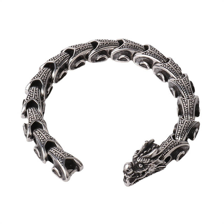 Buddha Stones Bangle-armband van titaniumstaal met geluksmotief - image 5