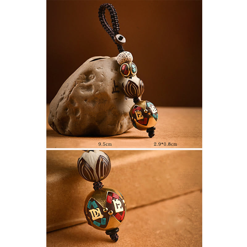 Buddha Stones Tibetaanse Om Mani Padme Hum Bodhi Seed Peace sleutelhanger - image 19