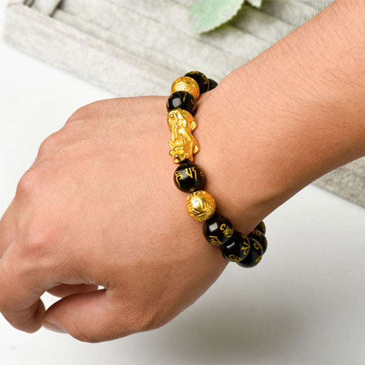 Buddha Stones Feng Shui PiXiu Obsidiaan Rijkdom Armband - image 10