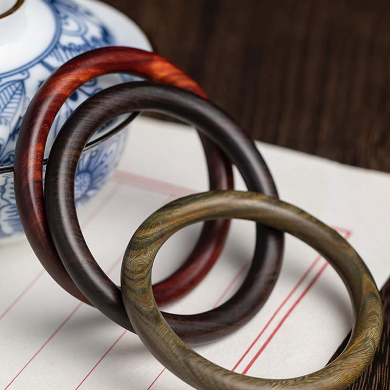 Buddha Stones Tibetaanse armband met kleine blaadjes, rood sandelhout en ebbenhout , Bangle-armband - image 1