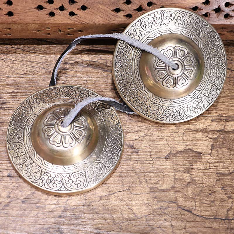 Buddha Stones Tibetaanse Tingsha-bel, gelukbrengende wolk, zes ware woorden, koperen rijkdomsdecoratie - image 0