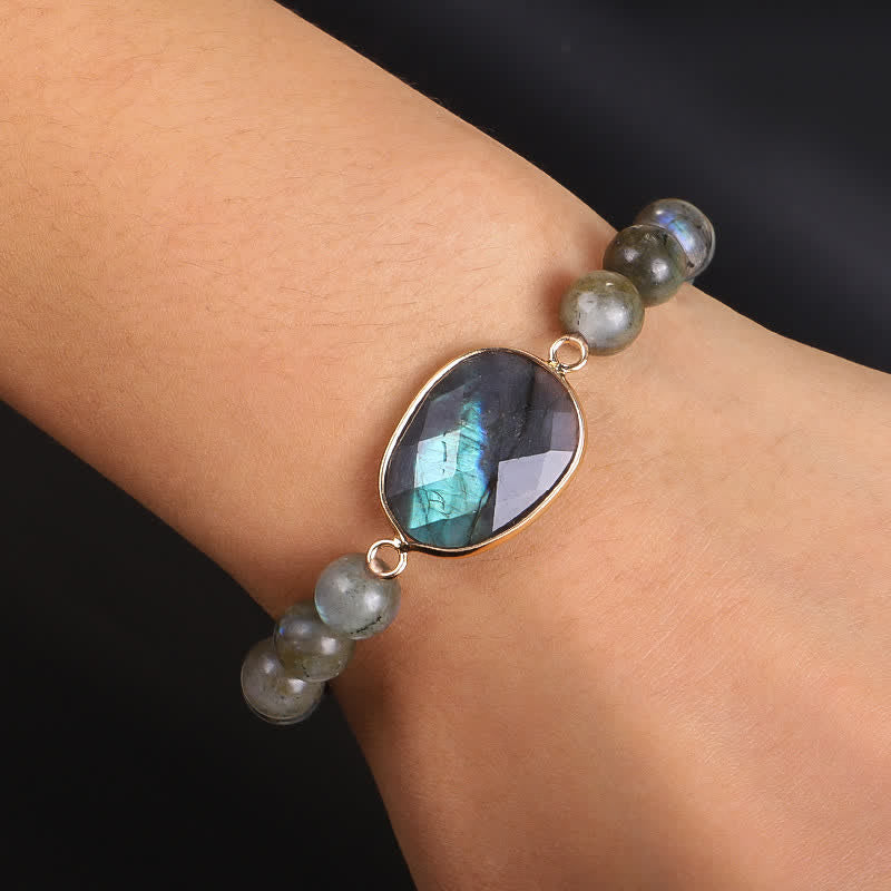 Buddha Stones Natuurlijke labradoriet maansteen Armband met helende kralen - image 2