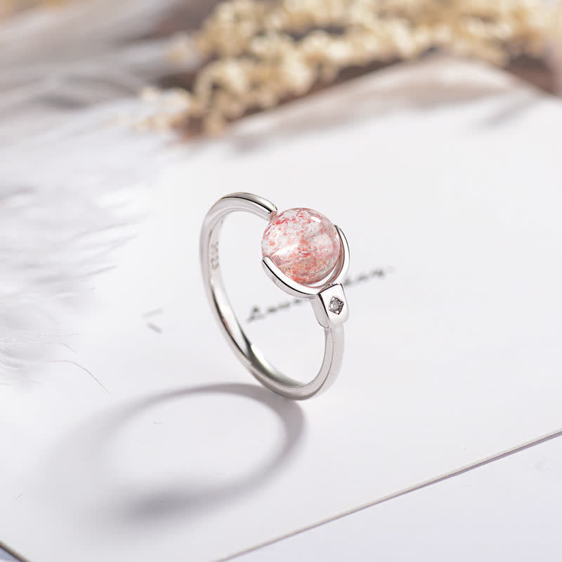 Buddha Stones Roze kristallen rustgevende Ring - Roze kristal - image 0