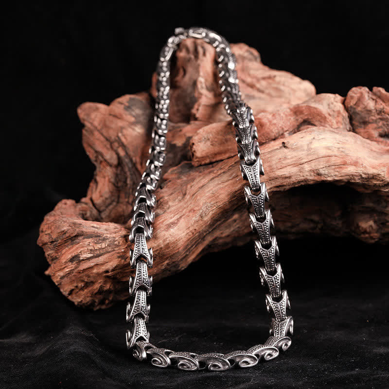Buddha Stones Beschermende Ketting met hanger en drakenpatroon van titaniumstaal . - image 18