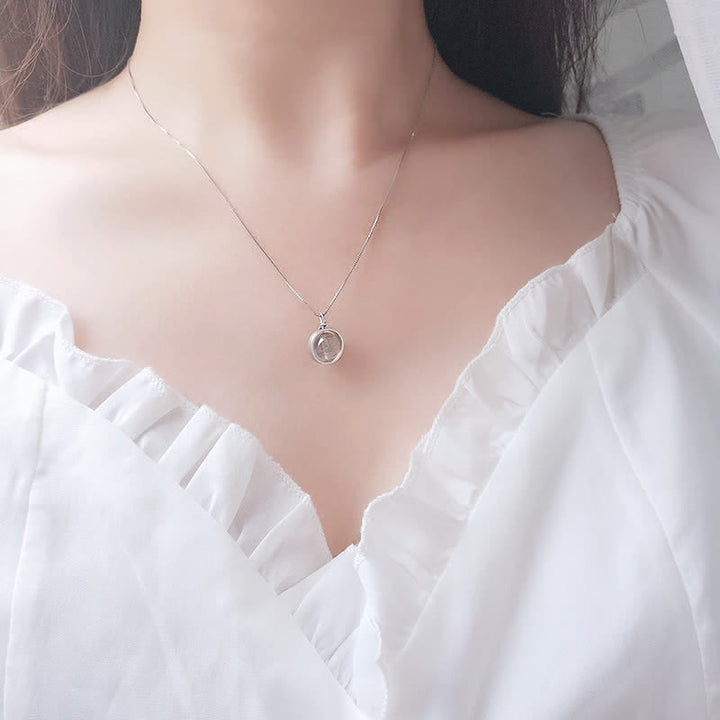 Buddha Stones 925 Sterling Zilveren Maansteen Liefde Planeet Draaibare Ketting - image 5