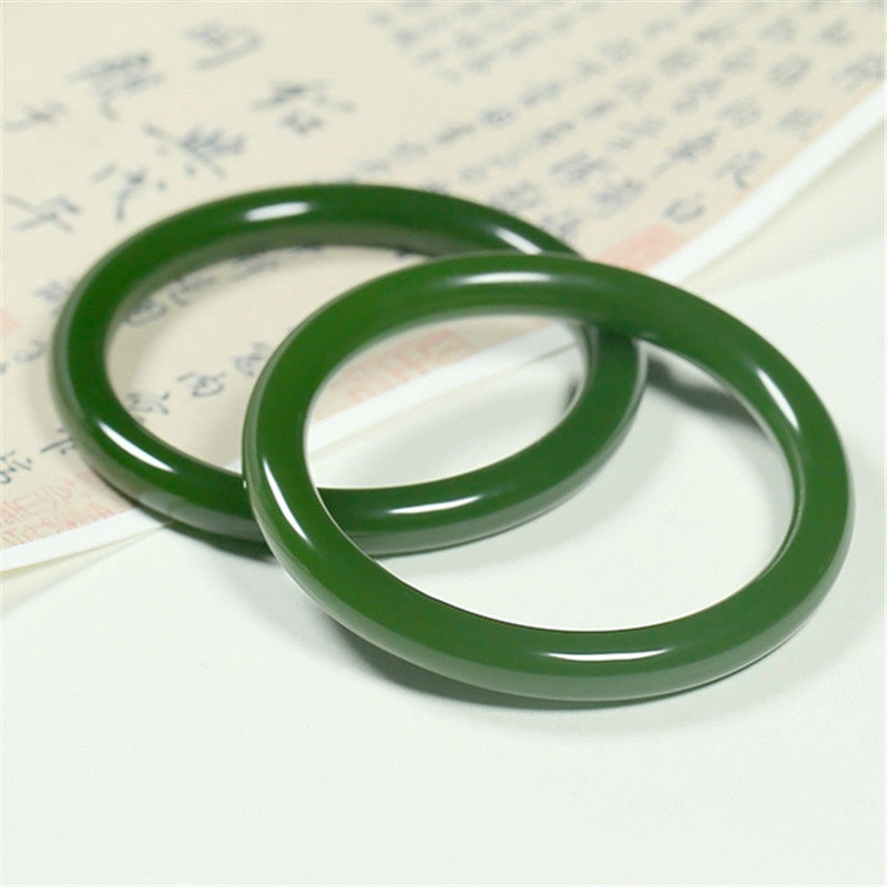 Buddha Stones Cyaan jade Armband met symbool voor een lang leven. - image 1