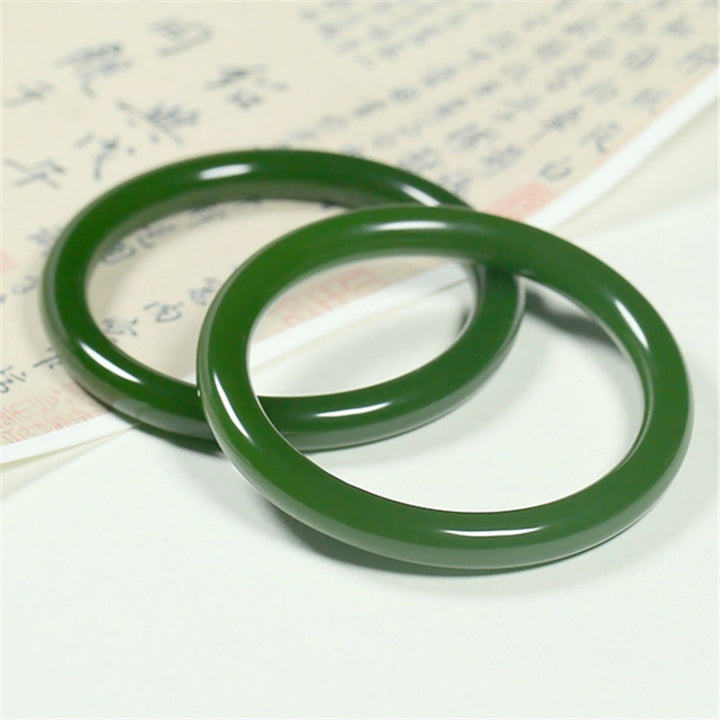 Buddha Stones Cyaan jade Armband met symbool voor een lang leven. - image 1