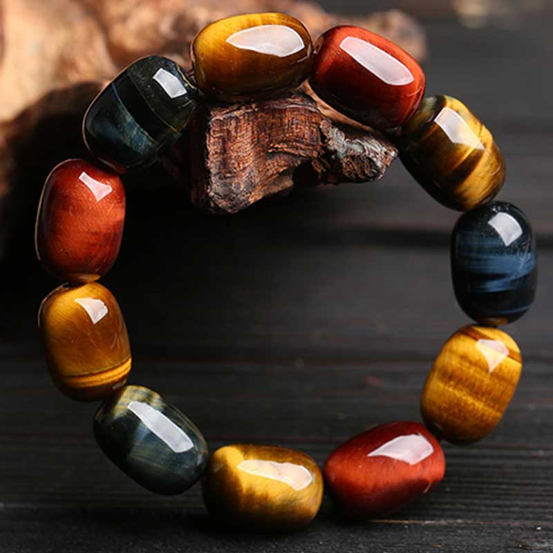 Buddha Stones Natuurlijke tijgeroog helende beschermende Armband - Tijgeroog (Polsomtrek: 17-18 cm) - image 0