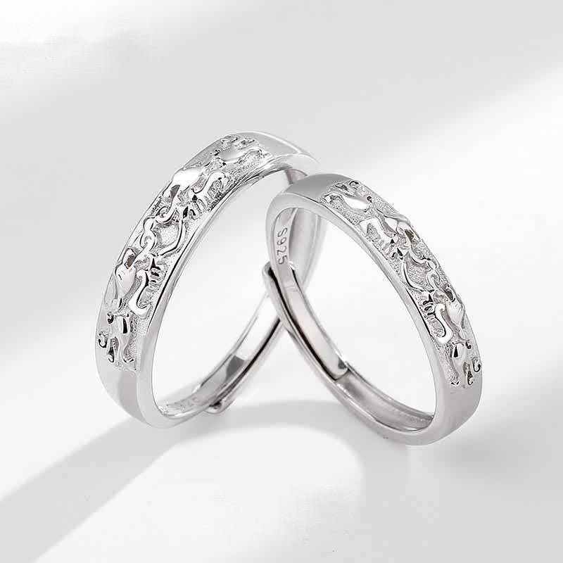 Buddha Stones Verstelbare PiXiu Balance- Ring voor stellen, 925 sterling zilver - image 1