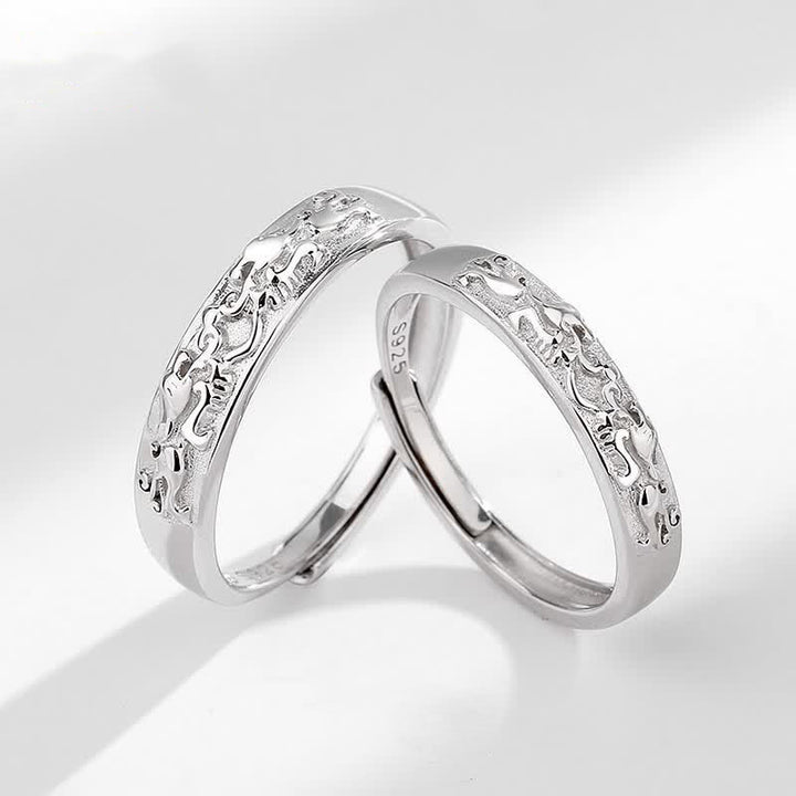 Buddha Stones Verstelbare PiXiu Balance- Ring voor stellen, 925 sterling zilver - image 1