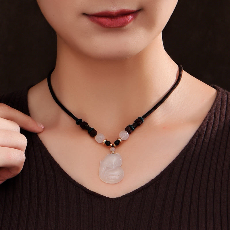 Buddha Stones Chalcedoon vos roze kristallen kraal harmonie Ketting hanger - image 3