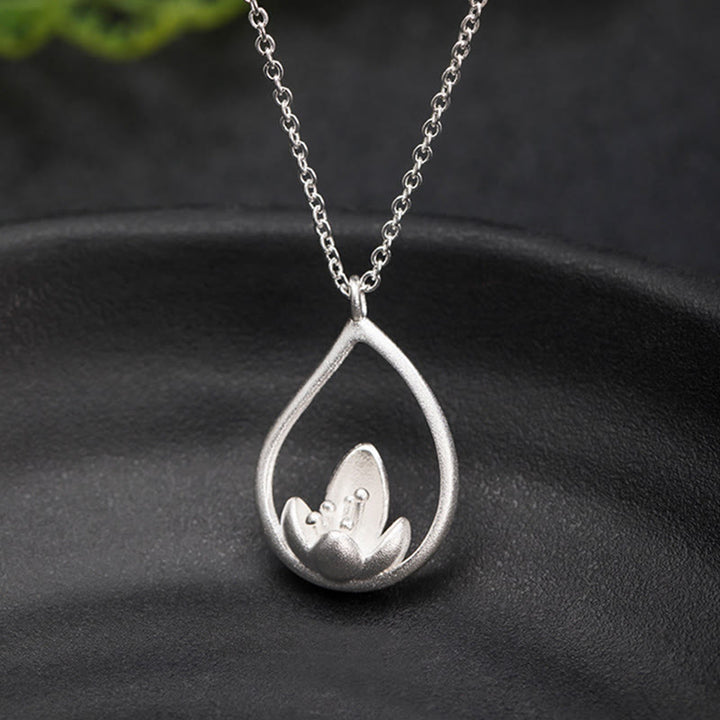 Buddha Stones 925 Sterling Zilveren Lotusbloem Bloemen Ketting - image 6